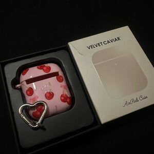 Velvet Caviar Cherry Design AirPods Case - Pink